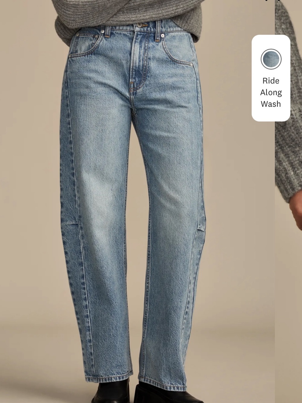 Lucky Brand barrel jeans, ride along wash